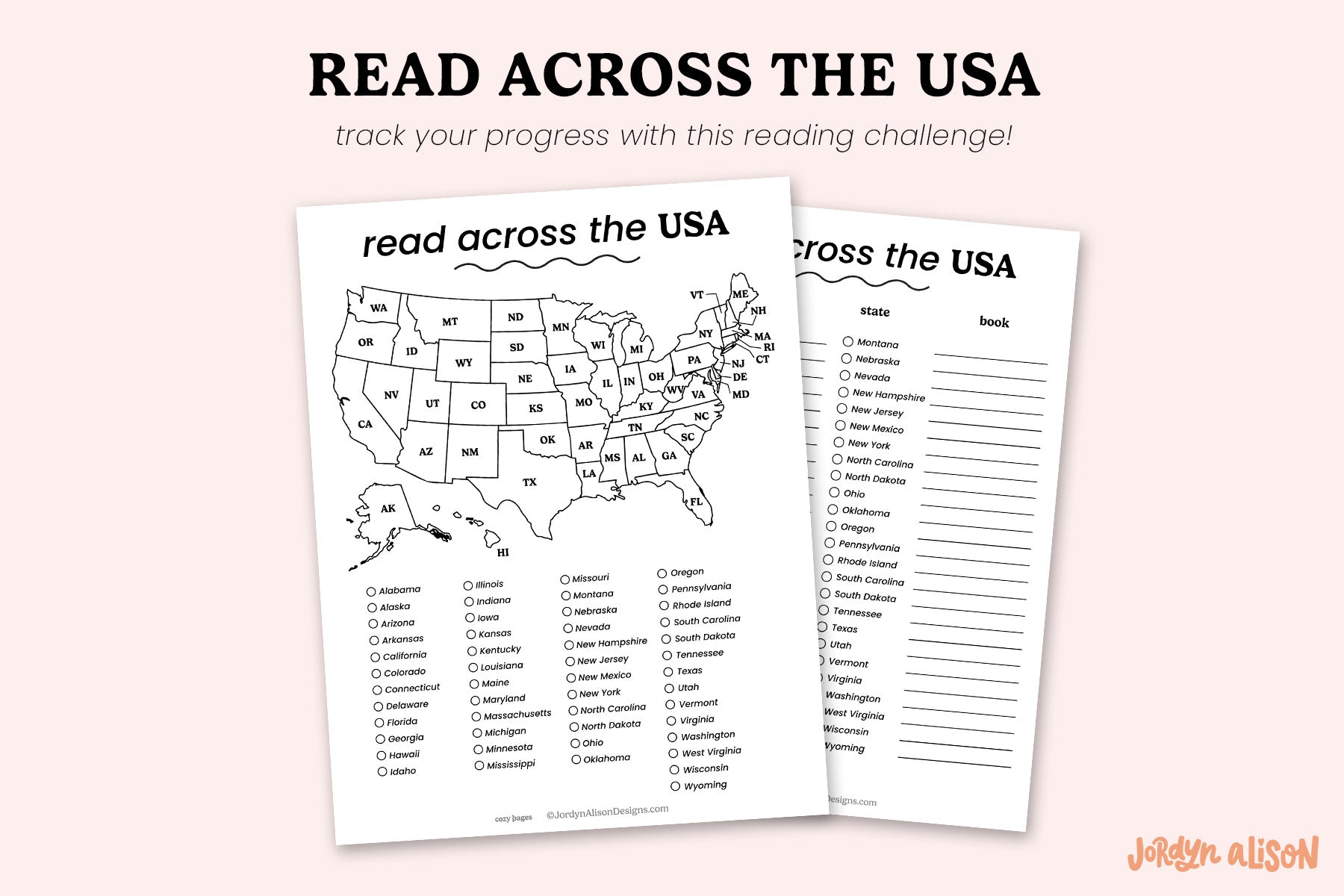 Read Across the USA Printable