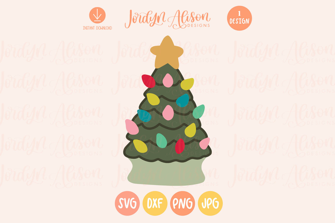 Retro Christmas Tree SVG