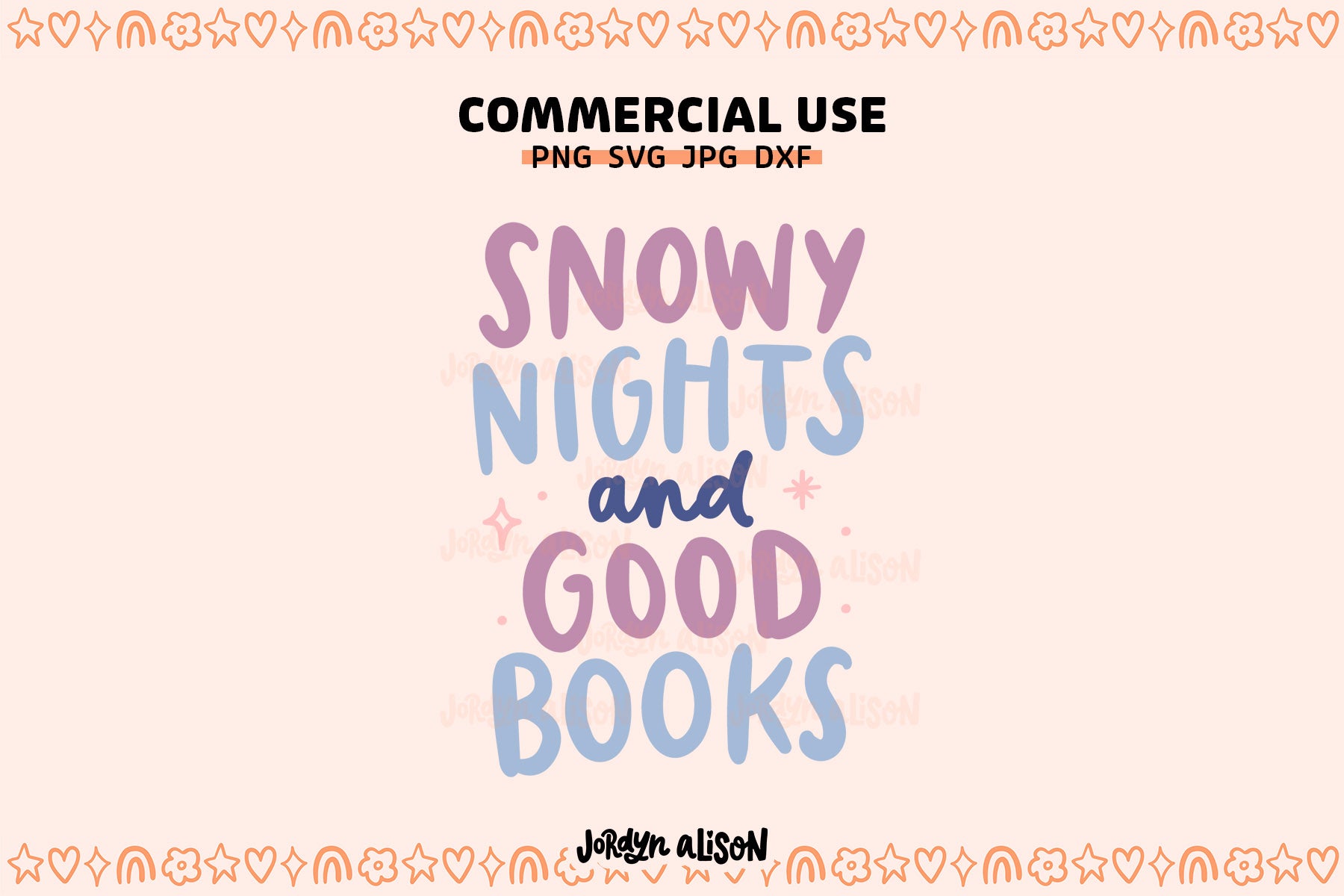 Snowy Nights and Good Books SVG