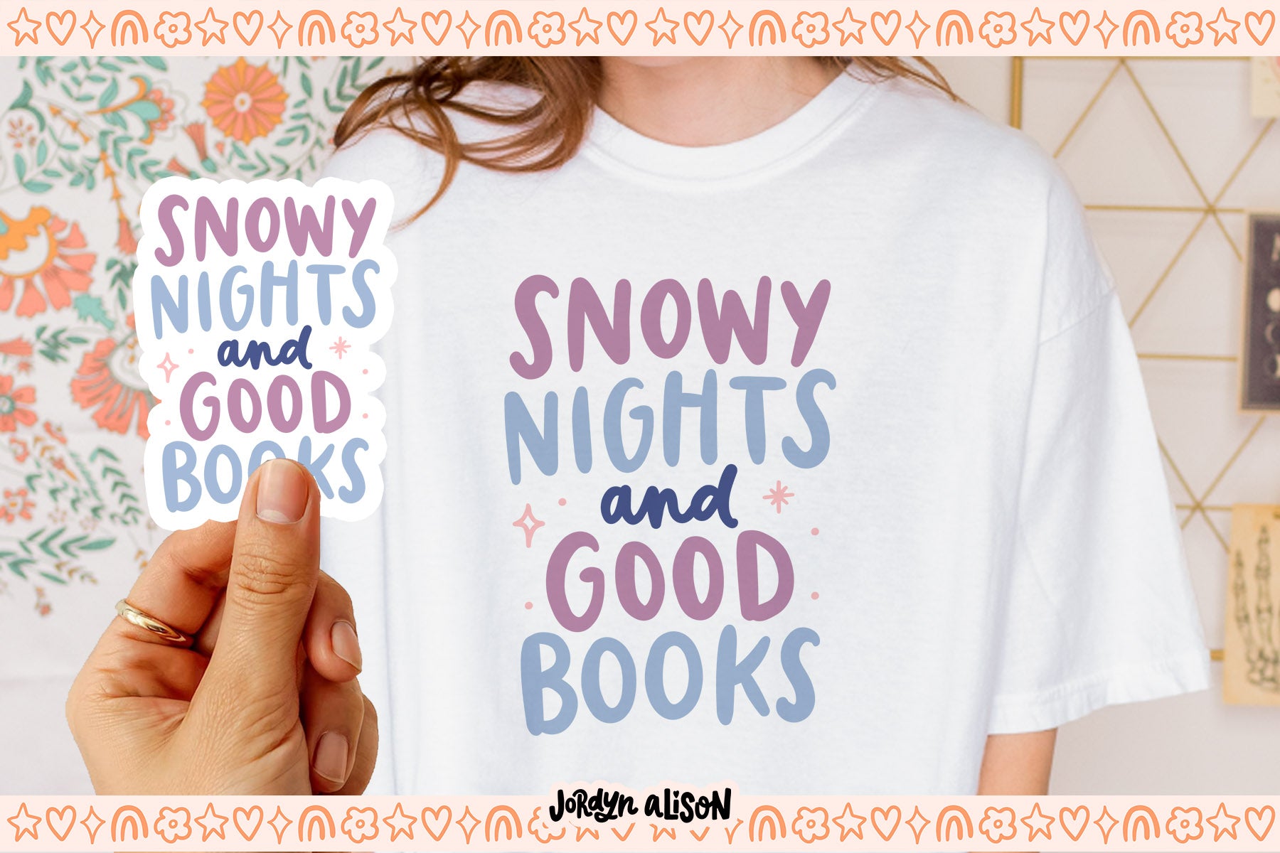Snowy Nights and Good Books SVG