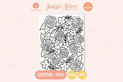 Spring Floral Coloring Page