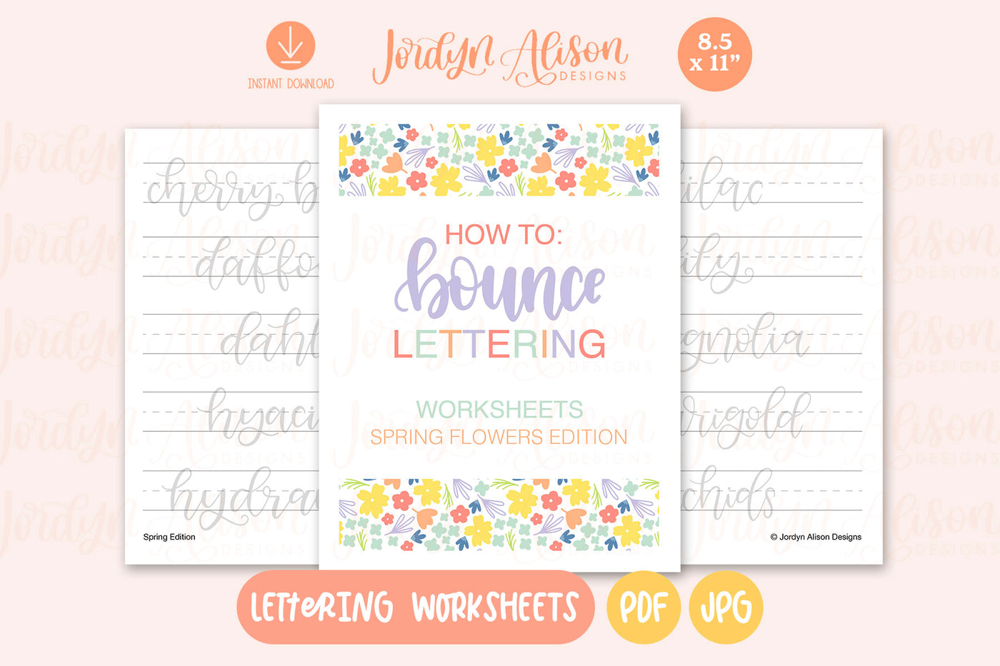 Spring Lettering Worksheets