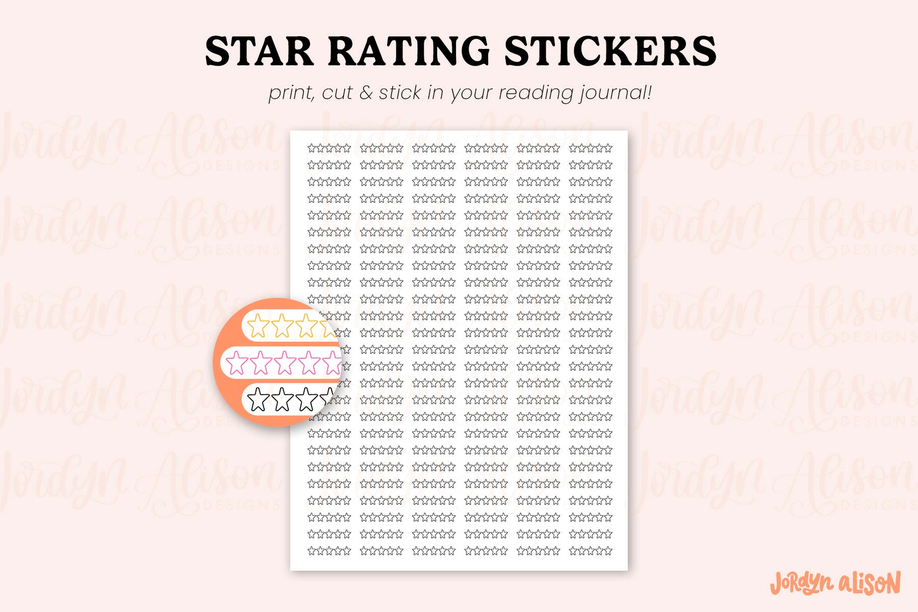 Star Ratings Sticker for Reading Journal