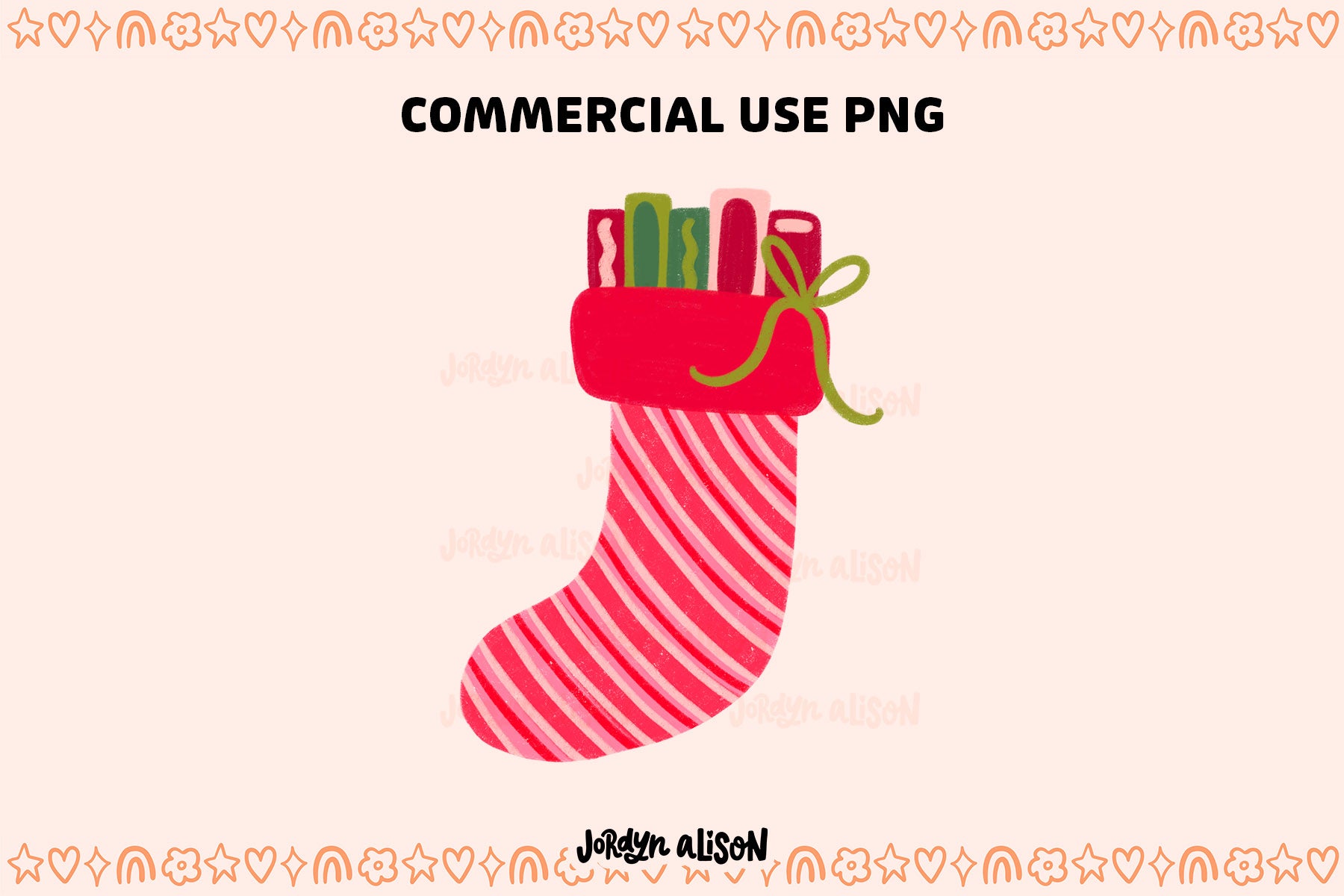 Stocking with Books PNG