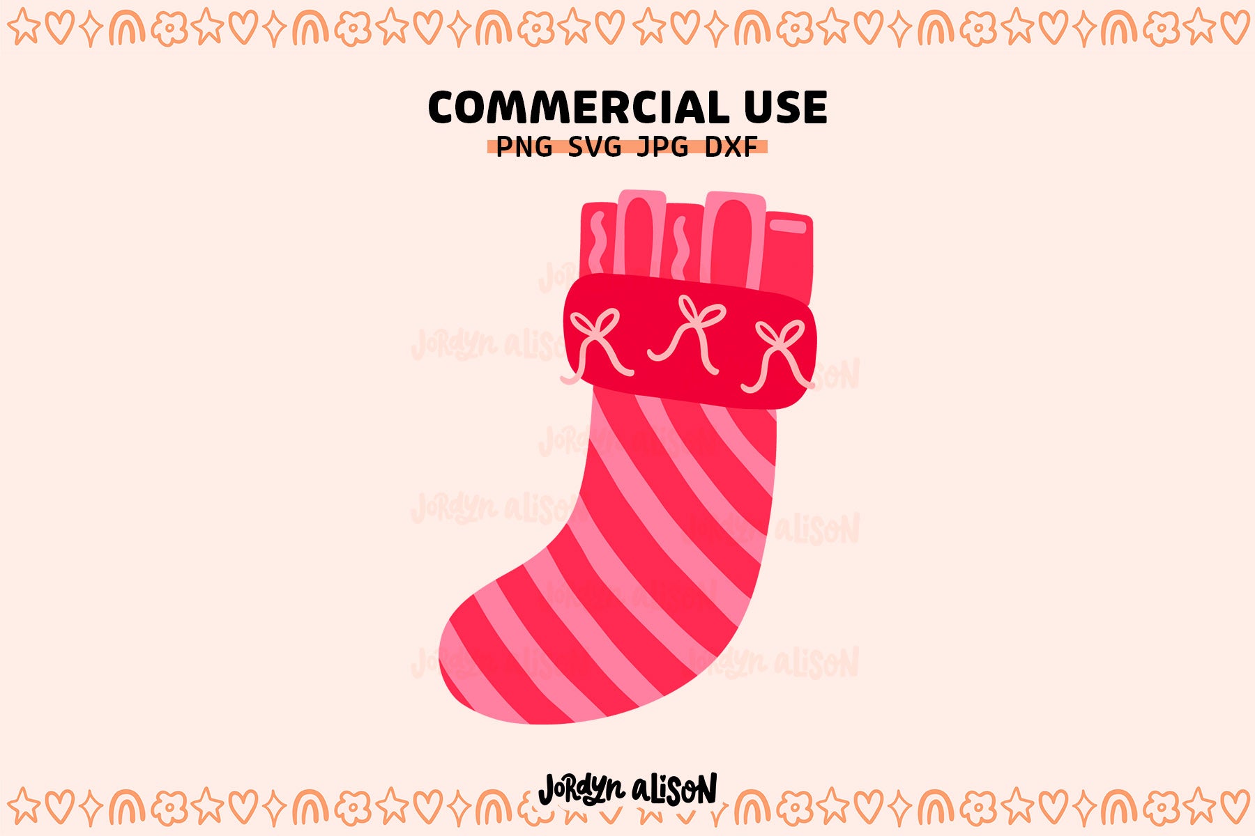 Stocking with Books SVG