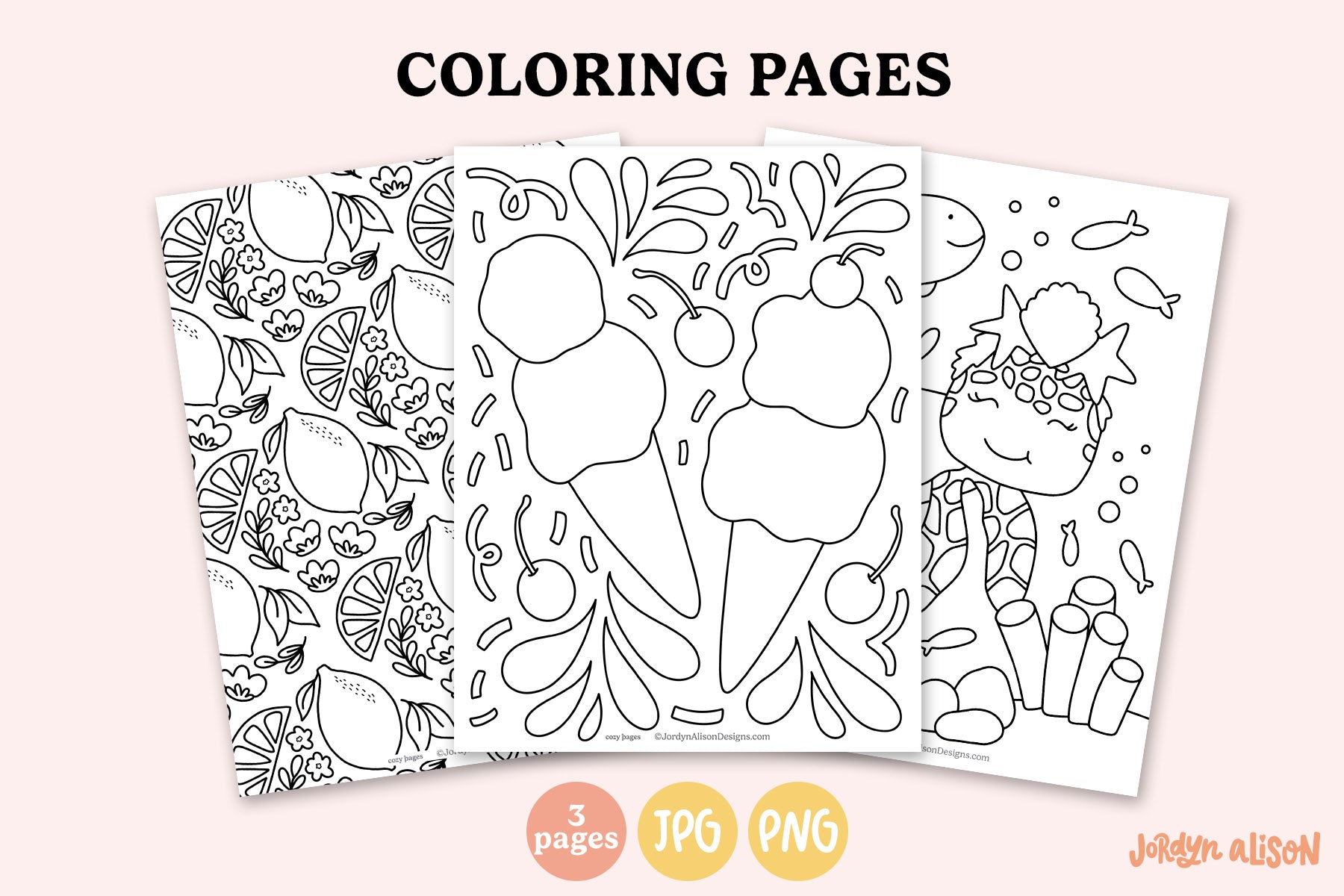 3 Summer Coloring Pages