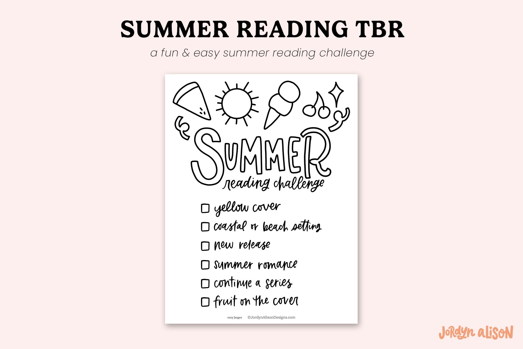 Summer Reading TBR Printable