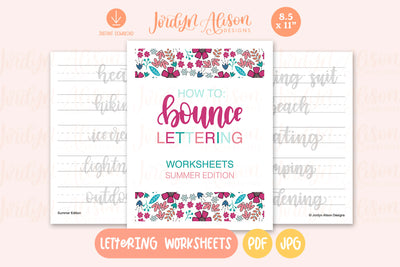 Summer Lettering Worksheets