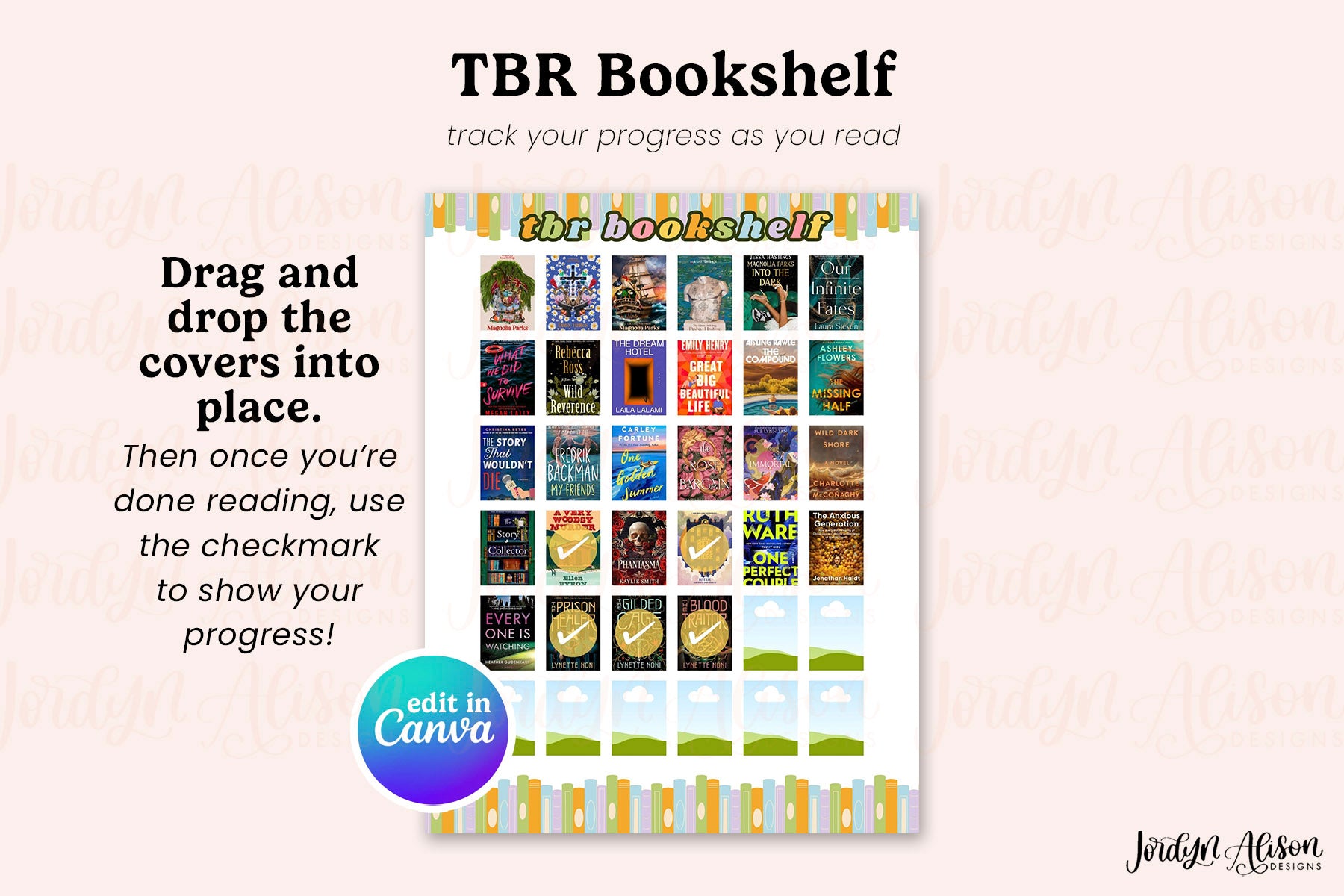 TBR Bookshelf (Canva Template)