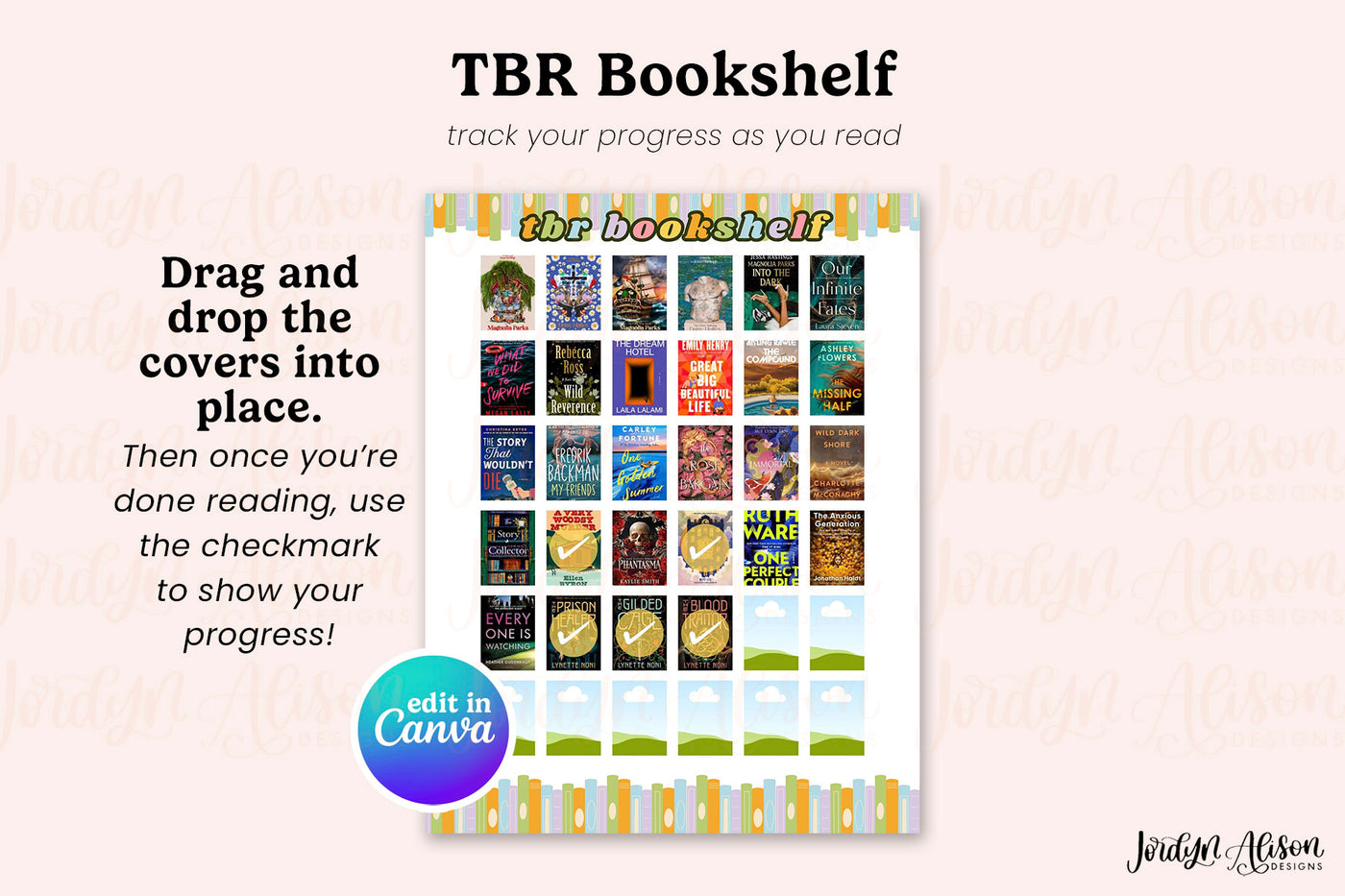 TBR Bookshelf (Canva Template)