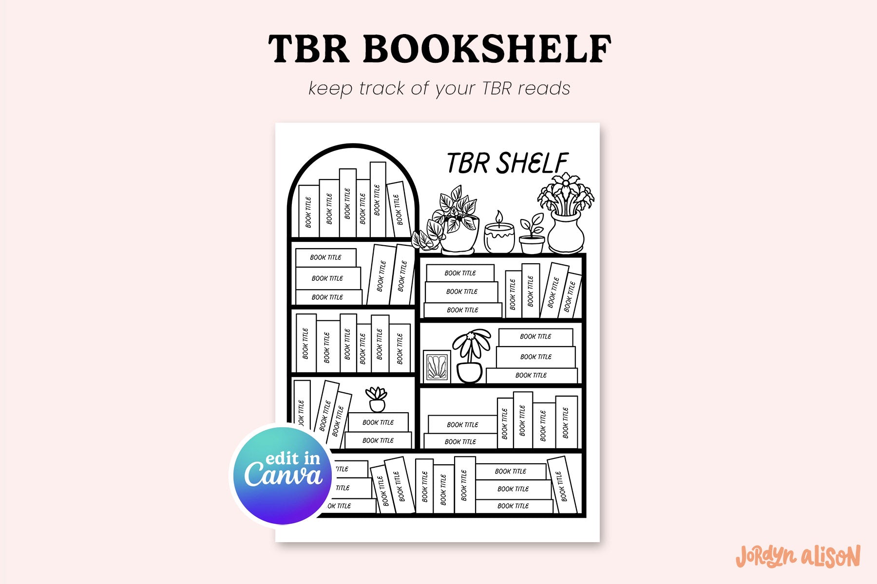 TBR Bookshelf (Canva Template)