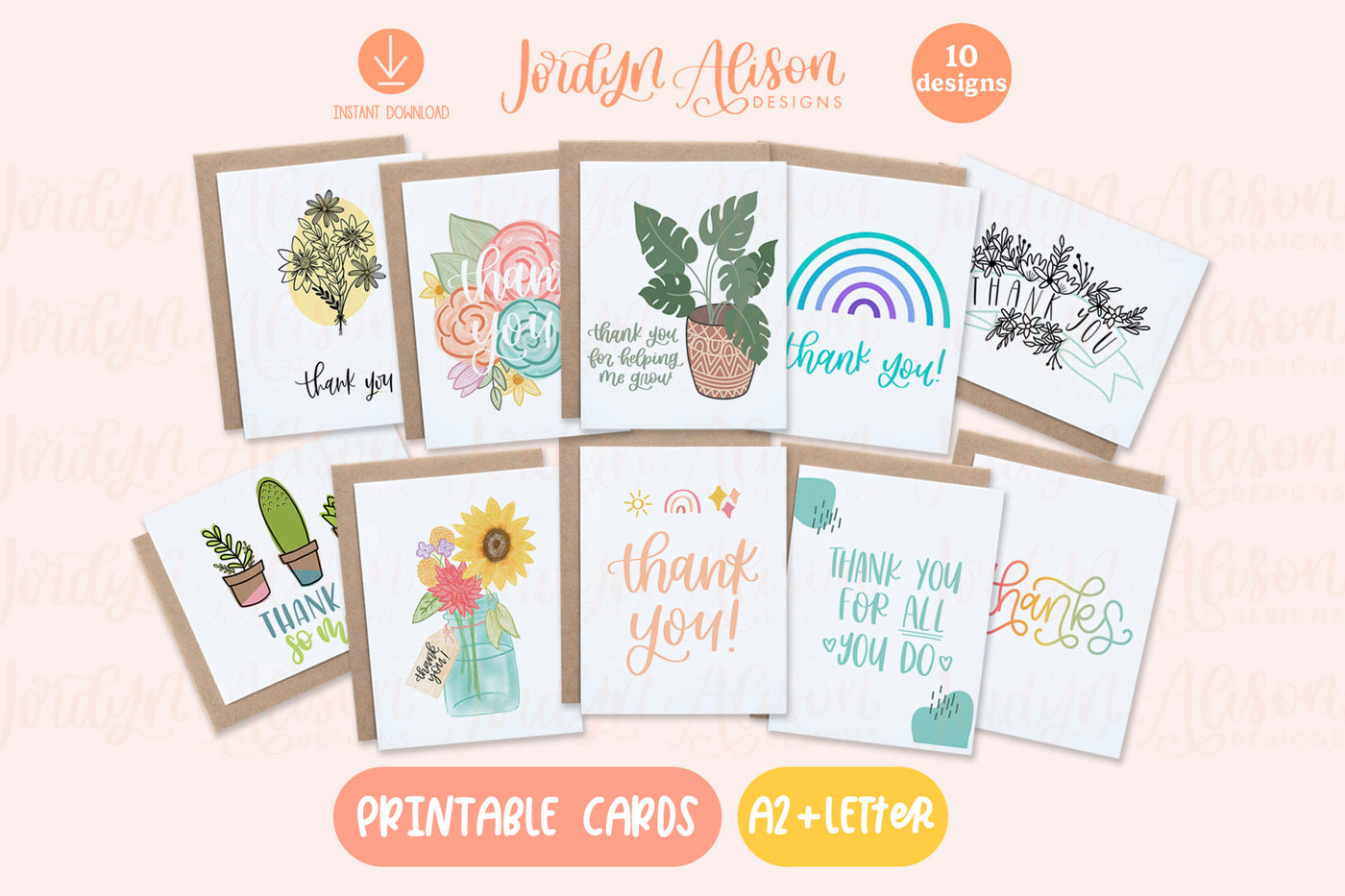 Thank You Printable Card Bundle