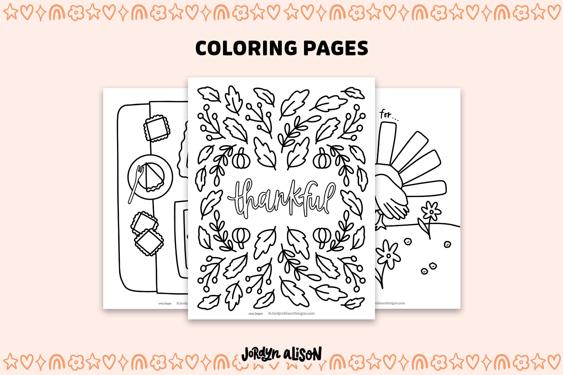 3 Thanksgiving Coloring Pages