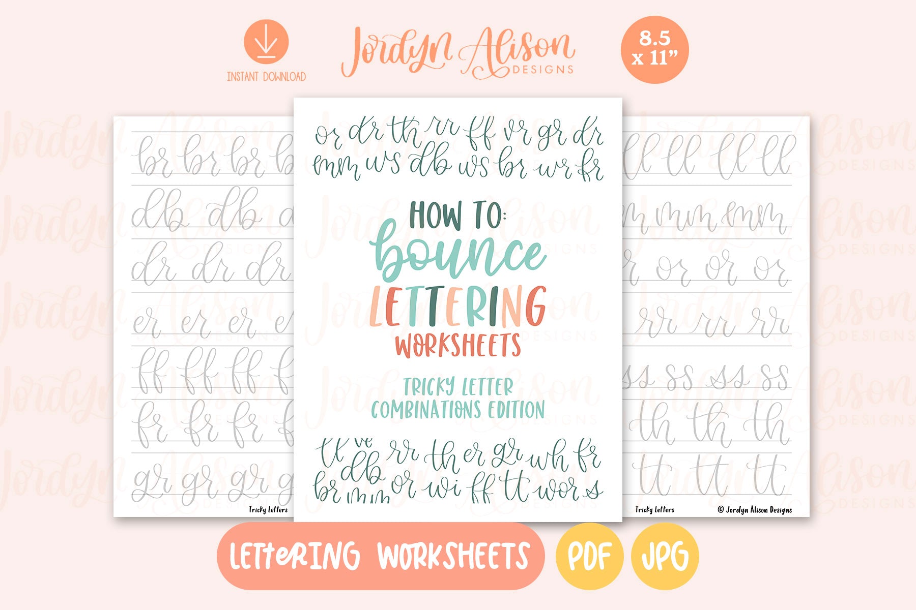 Tricky Letter Combinations Lettering Worksheets