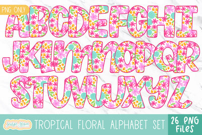 Tropical Floral Alpha Set