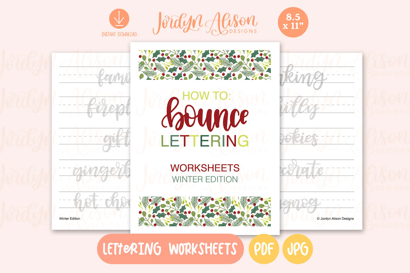 Winter Lettering Worksheets