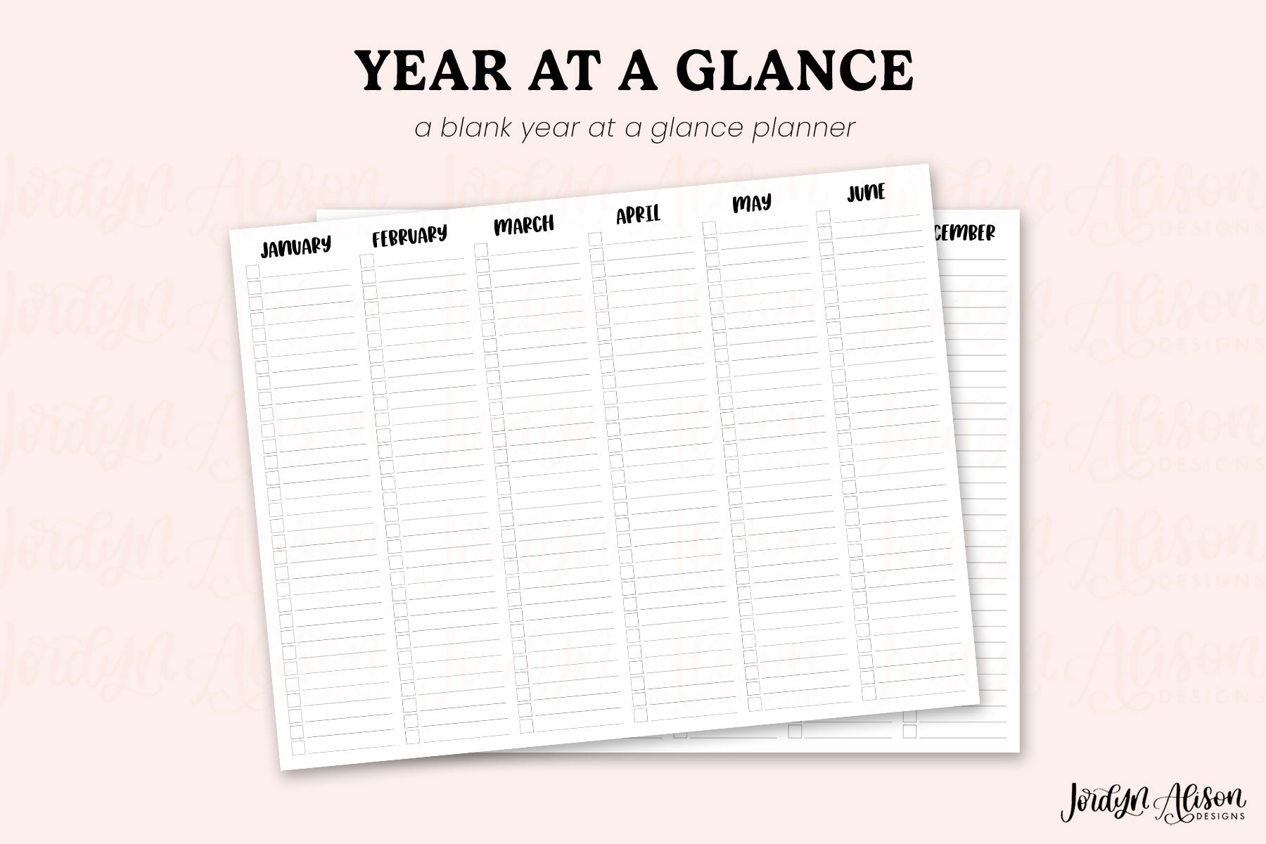 Year at a Glance Calendar