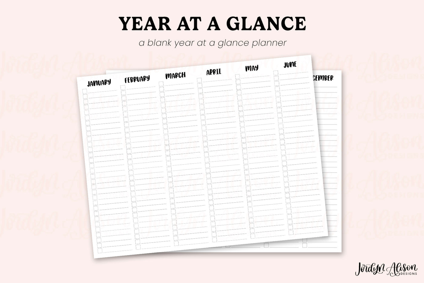 Year at a Glance Calendar