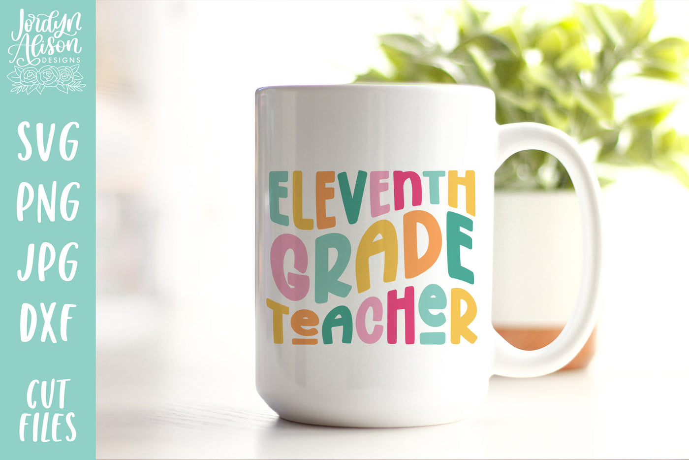 Eleventh Grade Teacher SVG | Wavy Retro Teacher SVG