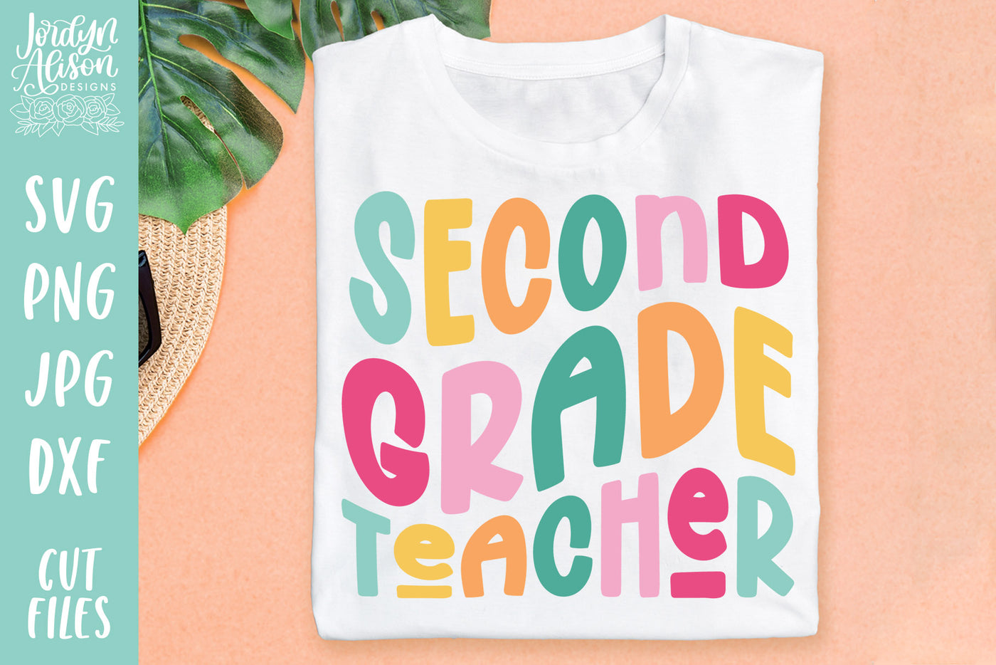 Second Grade Teacher SVG | Wavy Retro Teacher SVG