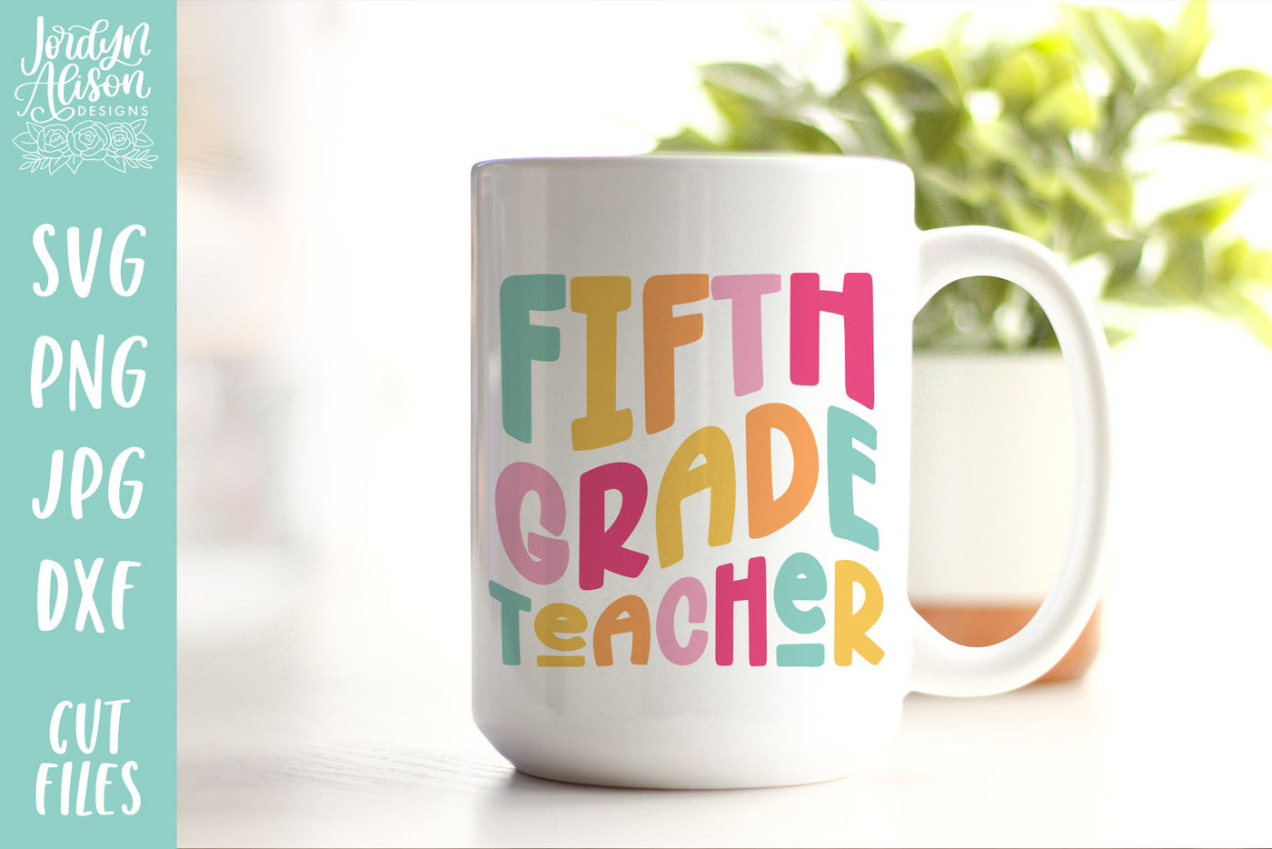 Fifth Grade Teacher SVG | Wavy Retro Teacher SVG