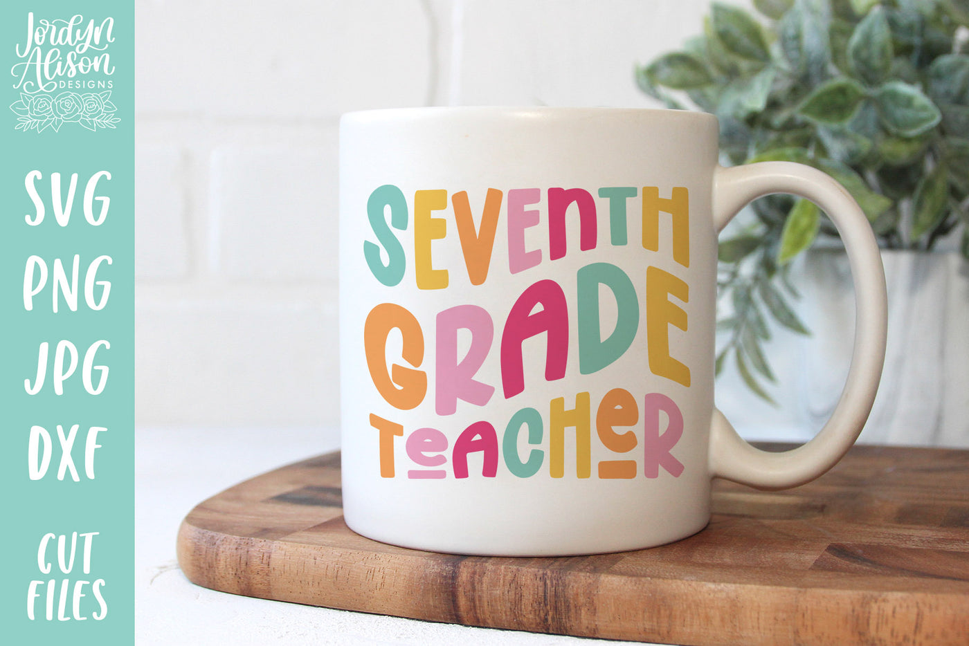 Seventh Grade Teacher SVG | Wavy Retro Teacher SVG