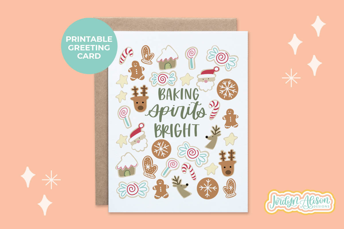 Baking Spirits Bright Printable Card