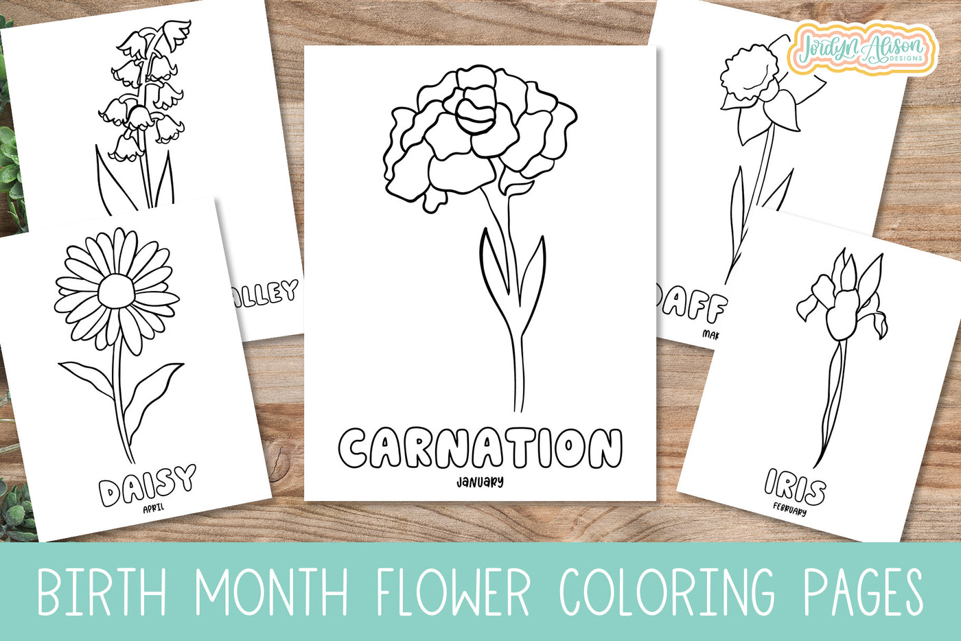 Birth Month Flower Coloring Pages