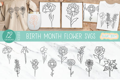 Birth Month Flower SVGs