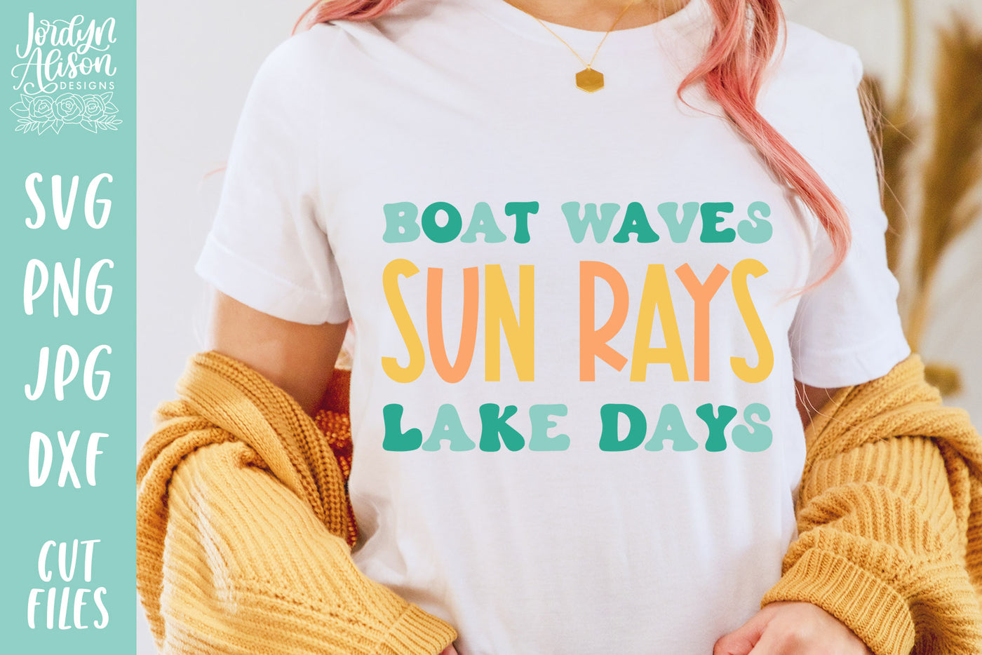 Boat Waves Sun Rays SVG
