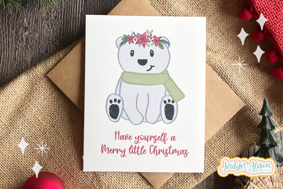 Christmas Polar Bear Printable Card