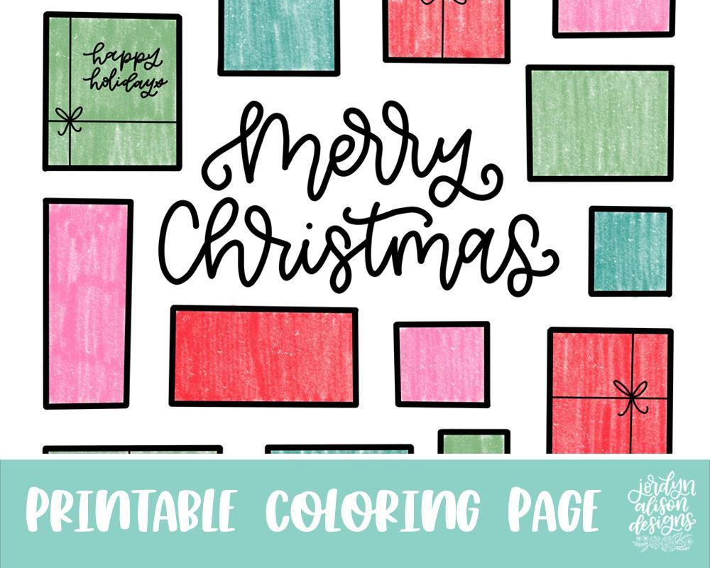 Christmas Presents Coloring Page - JordynAlisonDesigns