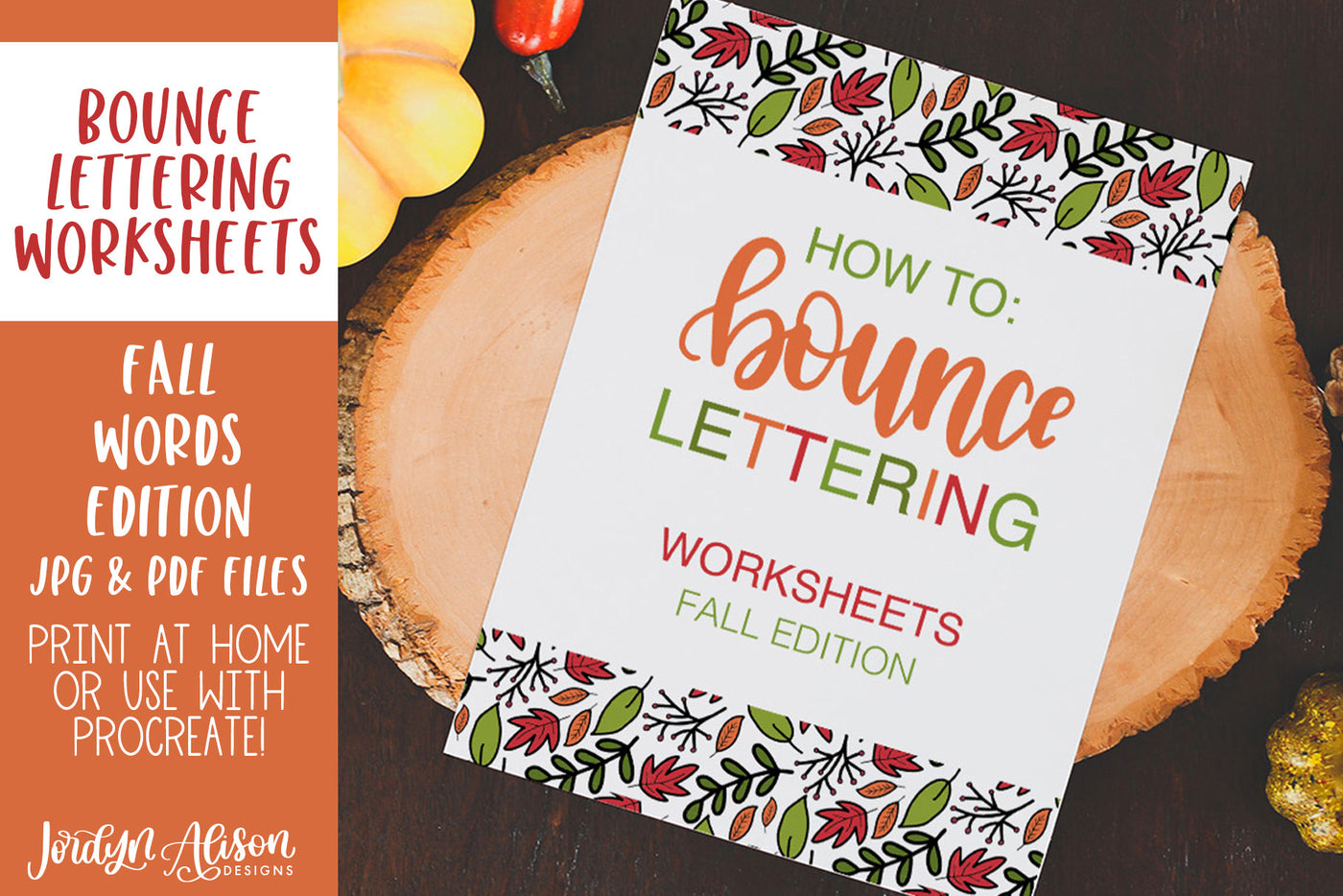 Fall Lettering Worksheets - JordynAlisonDesigns