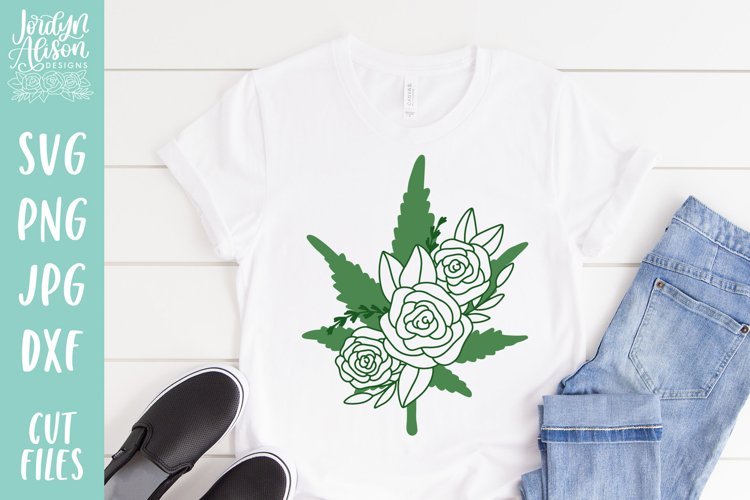 Floral Cannabis Leaf SVG | Weed Shirt Design | Weed SVG