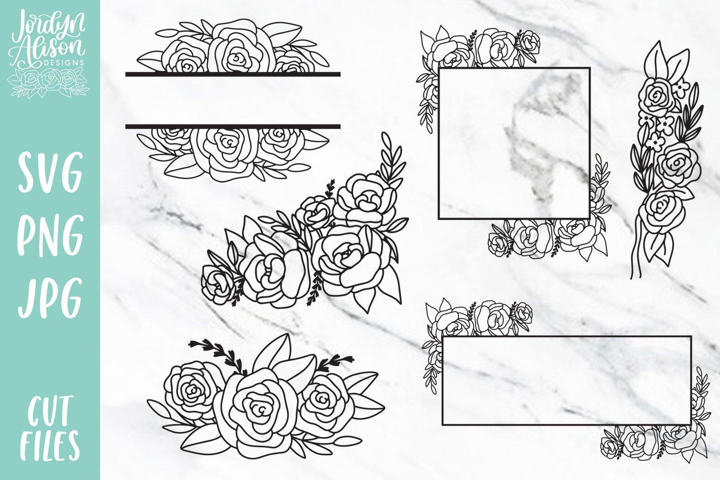 Cut File | Floral Frame Bundle Vol 1 - JordynAlisonDesigns