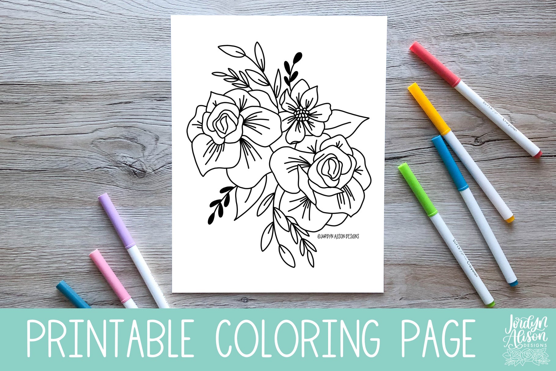 Simple Floral Coloring Page