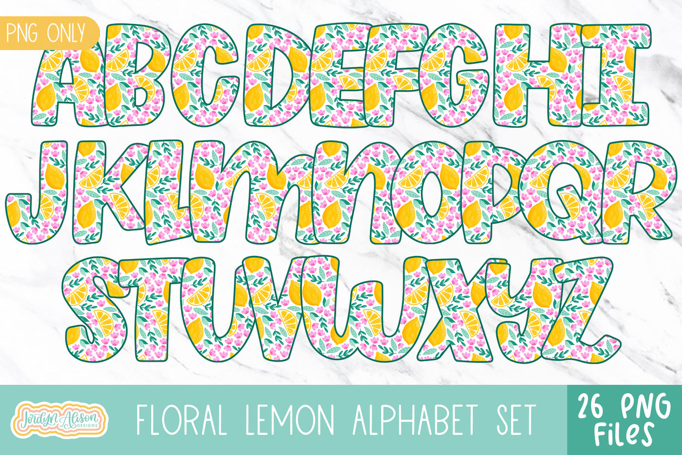 Floral Lemon Alpha Set