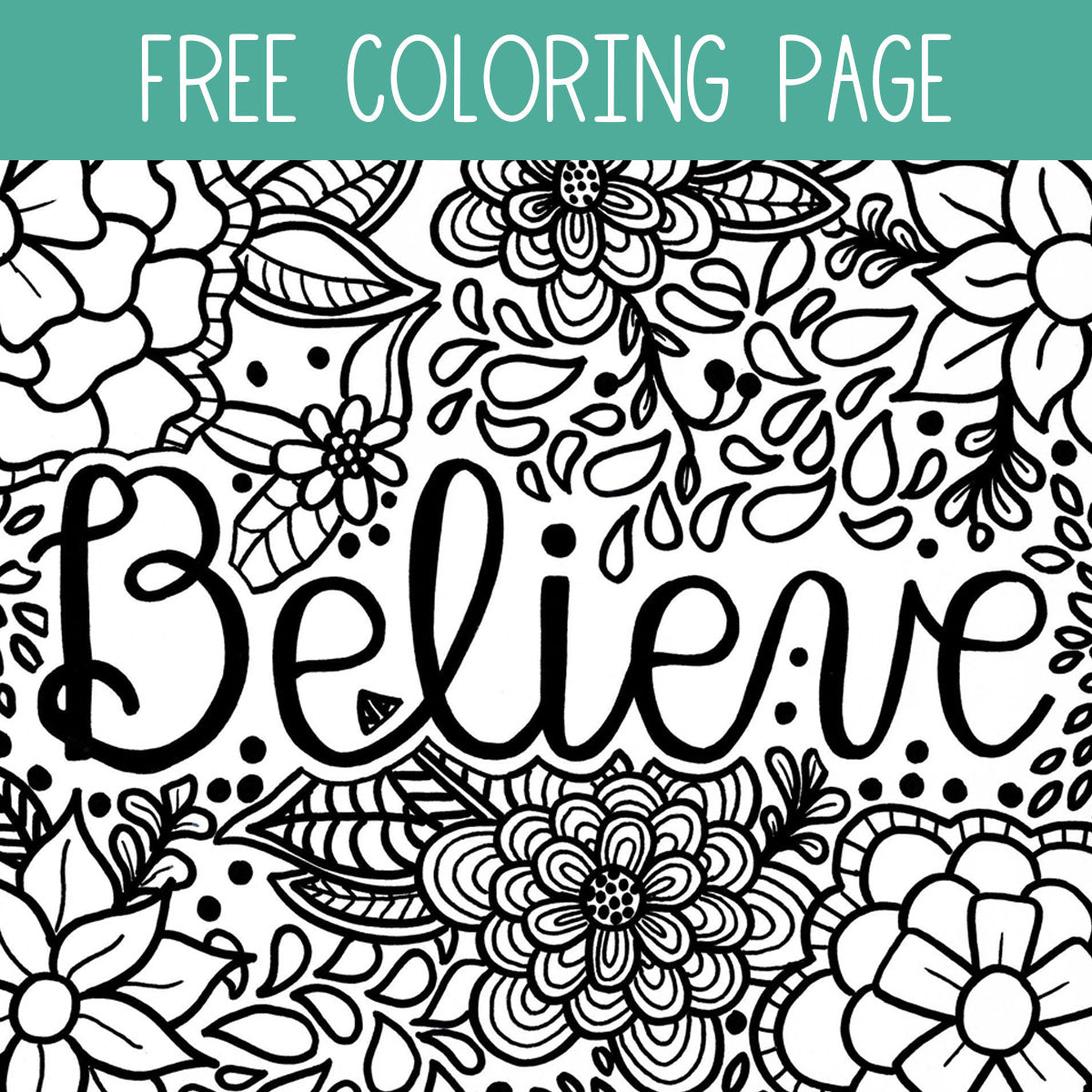 Believe Coloring Page - JordynAlisonDesigns