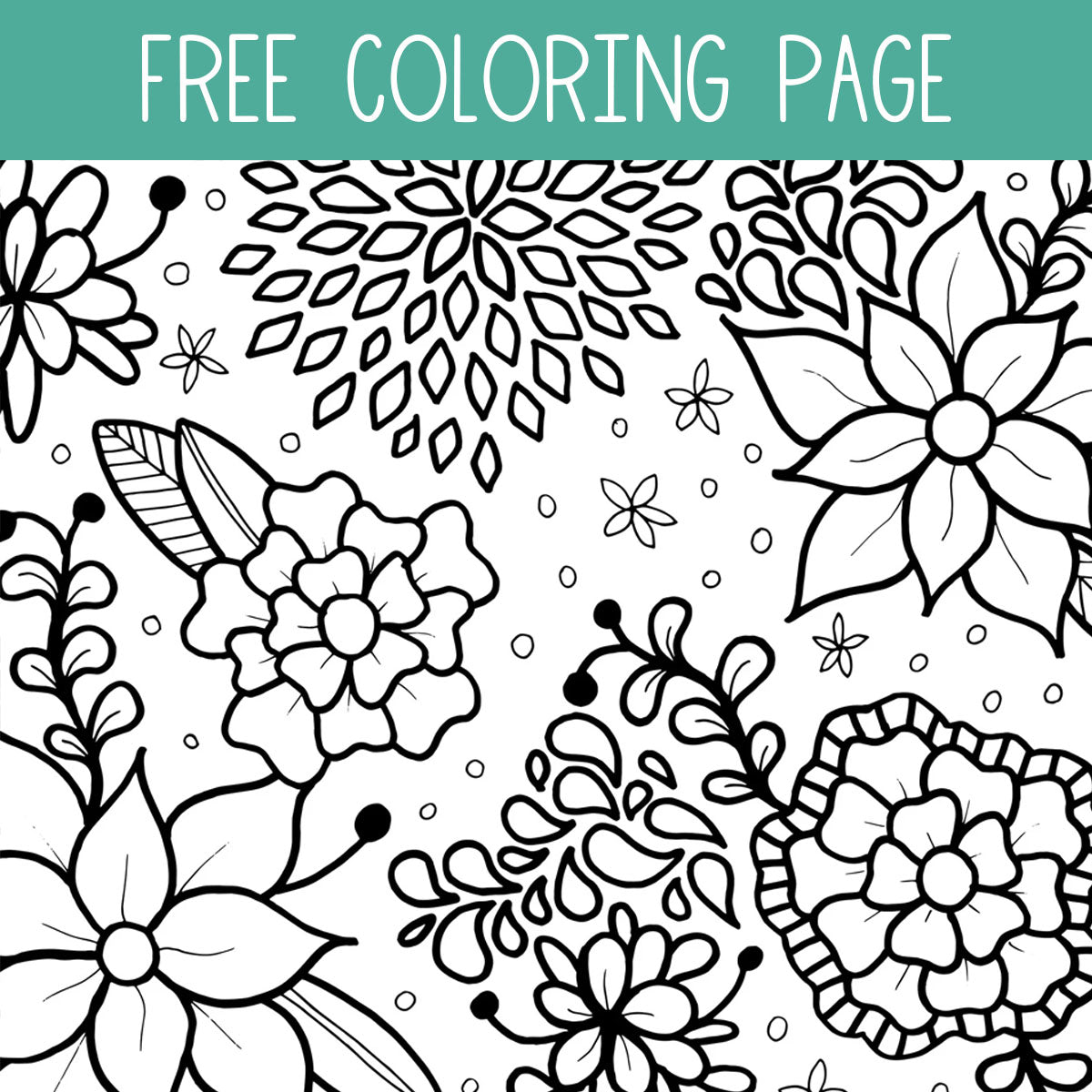 Floral Coloring Page - JordynAlisonDesigns