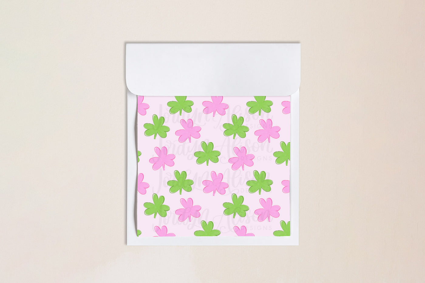 Green and Pink on Pink Shamrocks Seamless Pattern