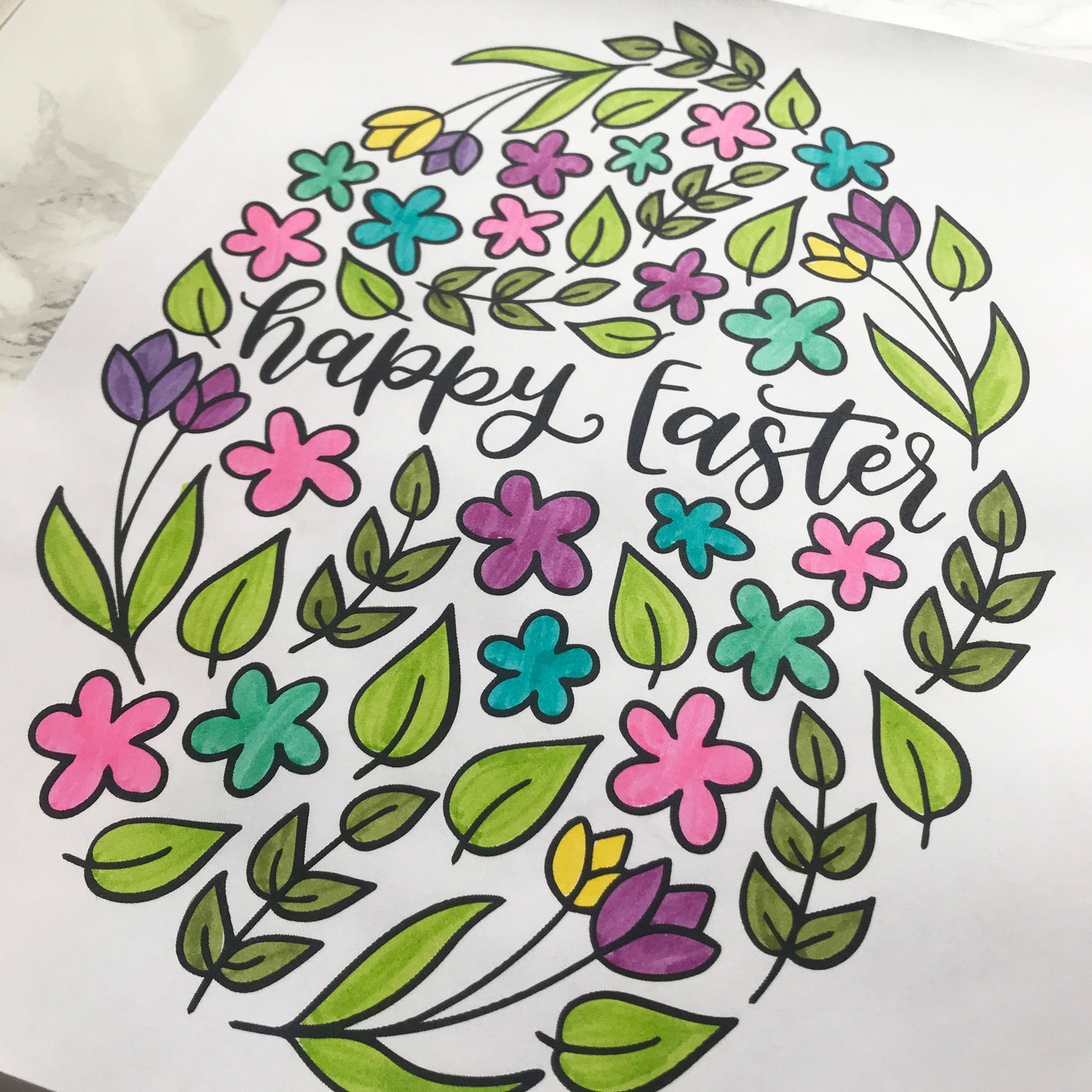 Happy Easter Coloring Page - JordynAlisonDesigns