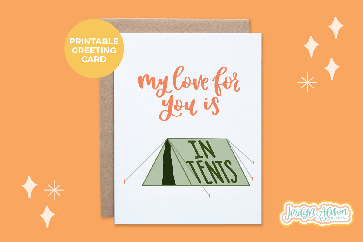 In Tents Printable Card