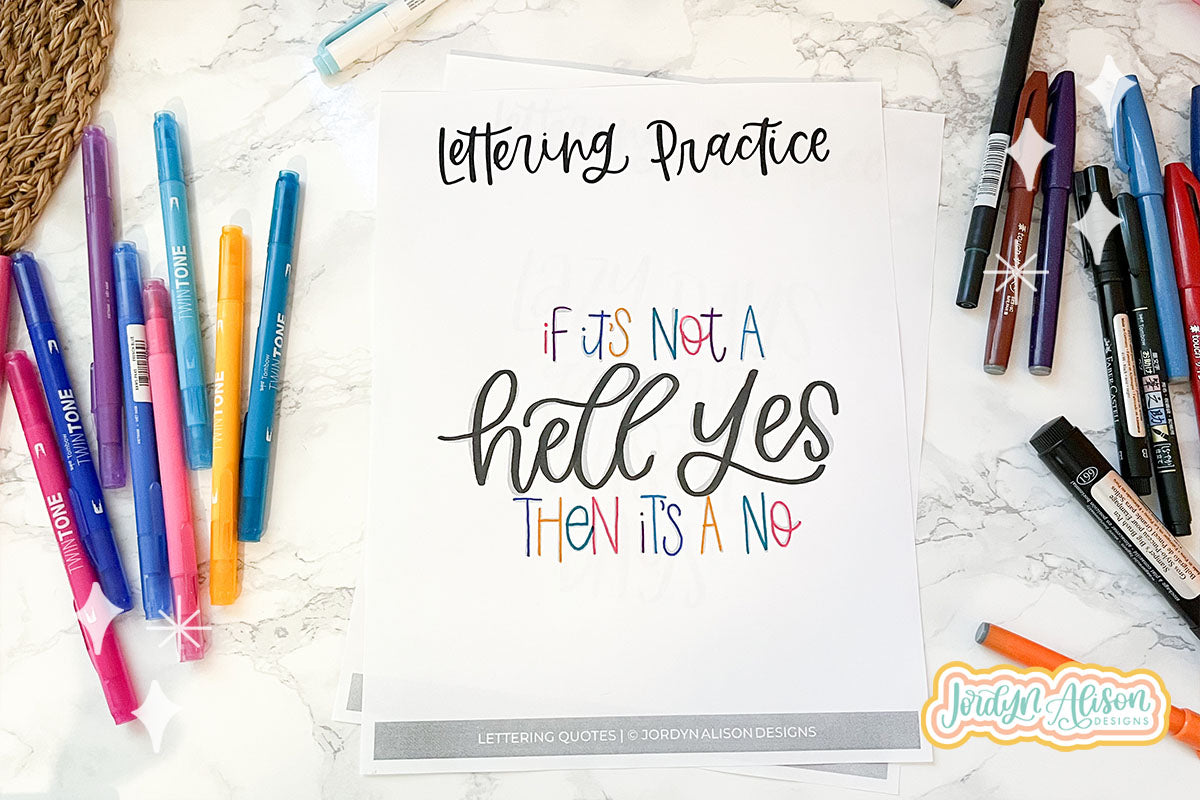 Lettering Quotes | Hand Lettering Practice Worksheet