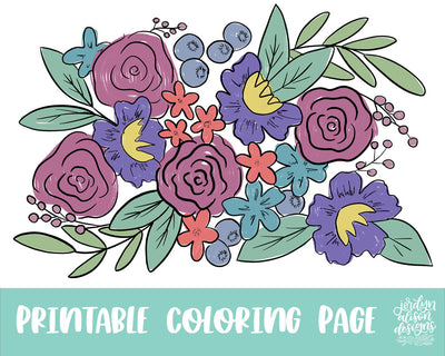 Loose Florals Coloring Page - JordynAlisonDesigns