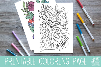 Loose Florals Coloring Page - JordynAlisonDesigns