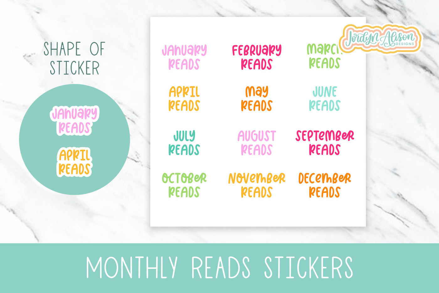 Monthly Reads Sticker for Reading Journal