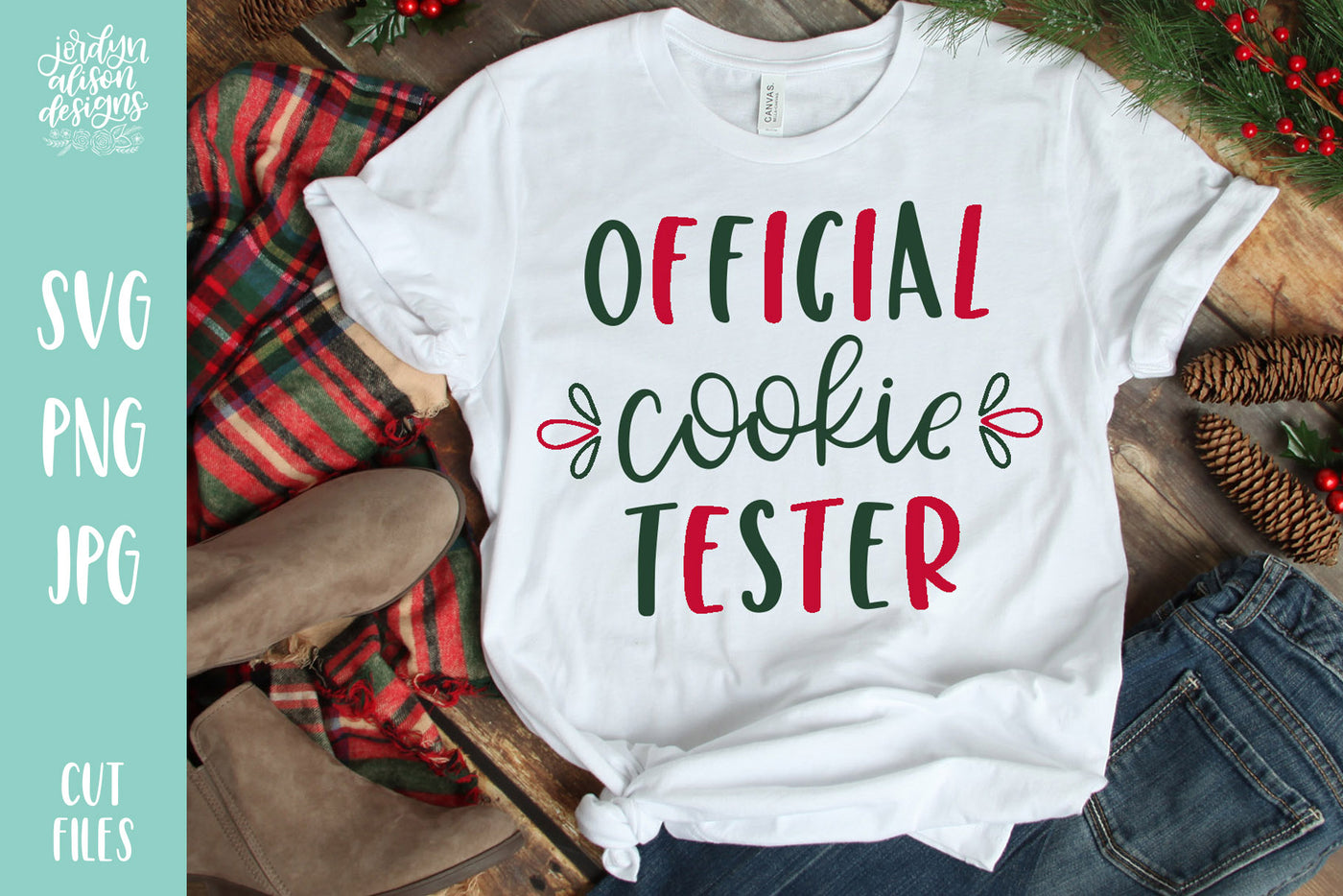 White T-shirt with handwritten text "Official Cookie Tester"