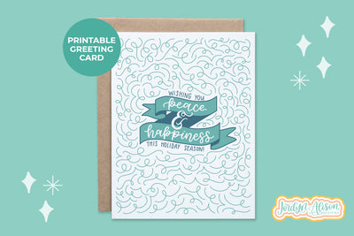 Peace and Happiness Printable Card