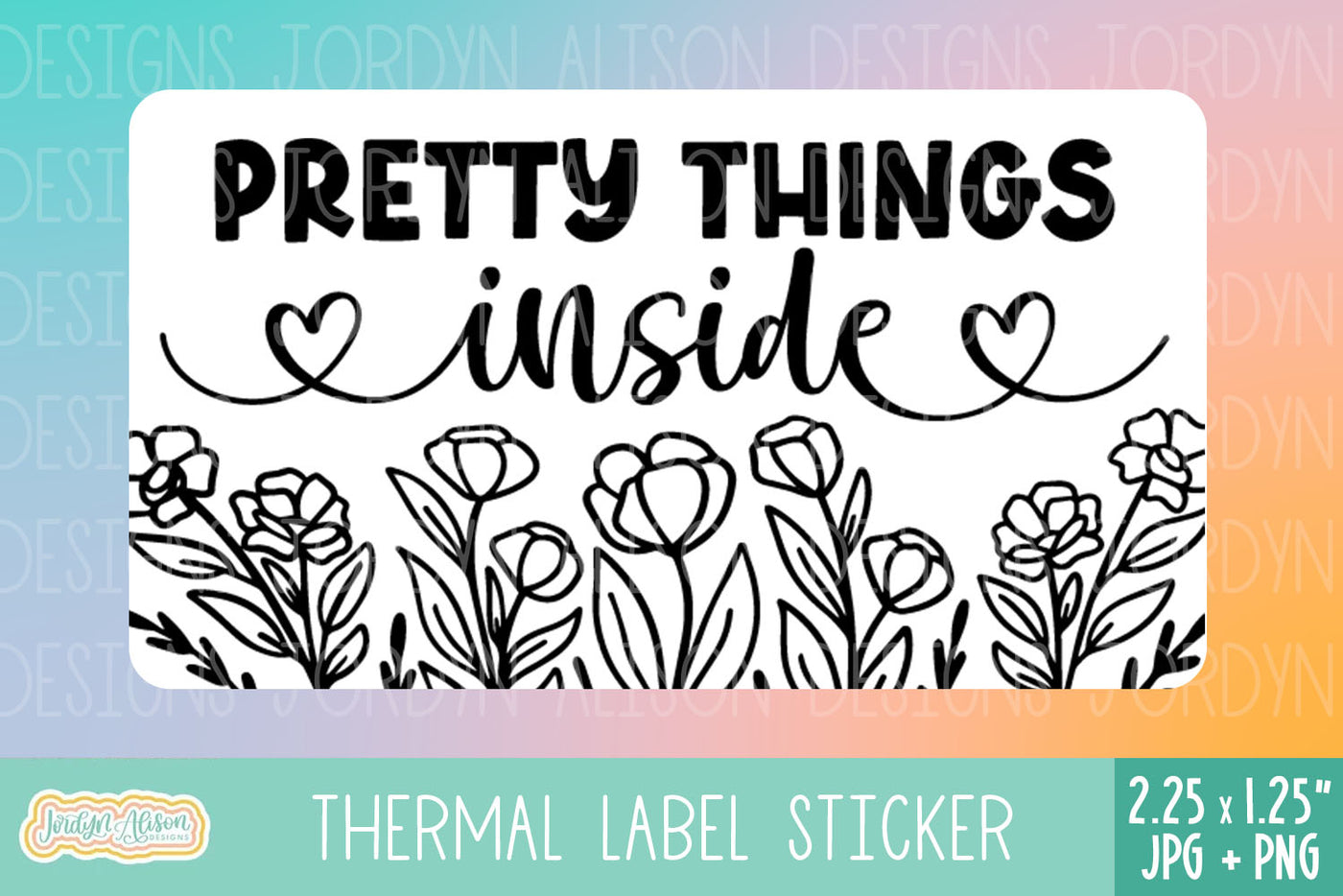 Pretty Things Inside Thermal Label Design