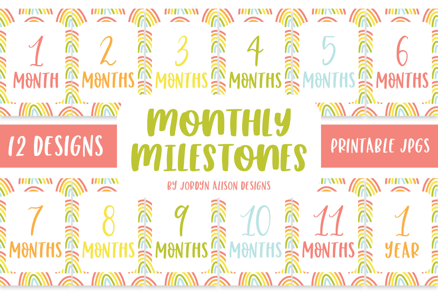Rainbow Monthly Milestones - JordynAlisonDesigns